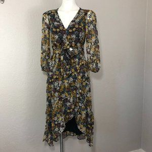 Abercrombie & Fitch Tie Front Midi Dress